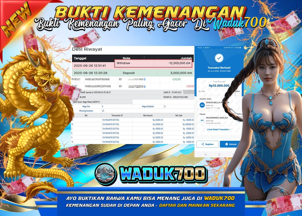BUKTI JACKPOT MEGA WHEEL GAME TERPERCAYA DI INDONESIA TGL 26-06-2025