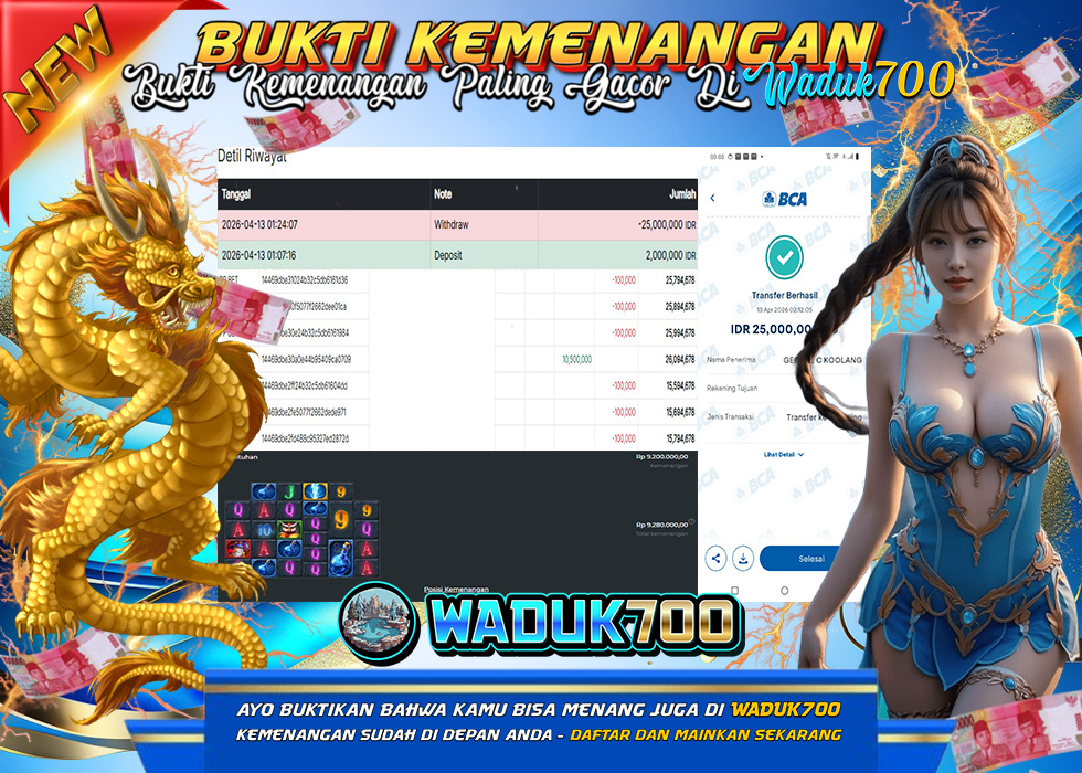 BUKTI JACKPOT SLOT MANIA DI INDONESIA TGL 13-04-2026