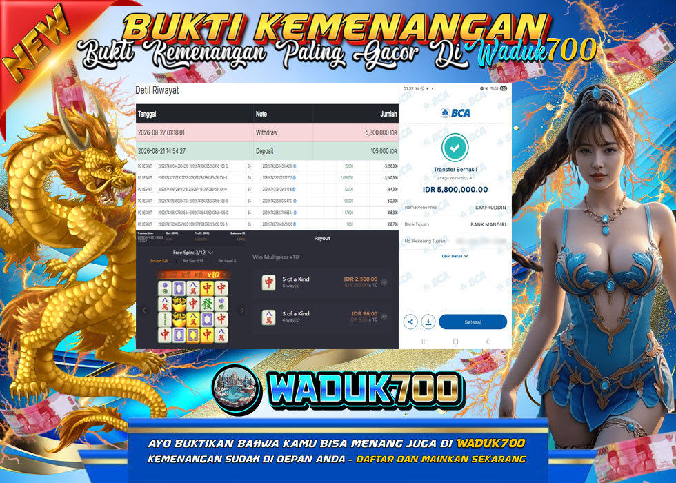 BUKTI JACKPOT SLOT MAHJONG WAYS DI INDONESIA TGL 27-08-2026