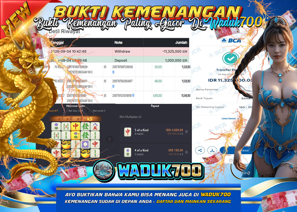 BUKTI JACKPOT MAHJONG WASY PG SOFT  DI INDONESIA TGL 04-09-2026