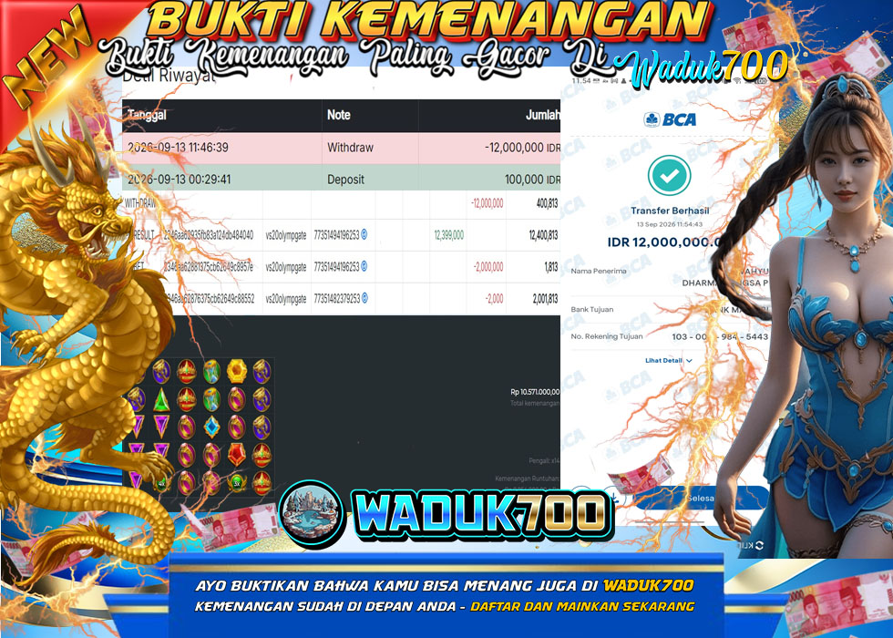 BUKTI JACKPOT SLOT GATES OF OLYMPUS  DI INDONESIA TGL 13-09-2026