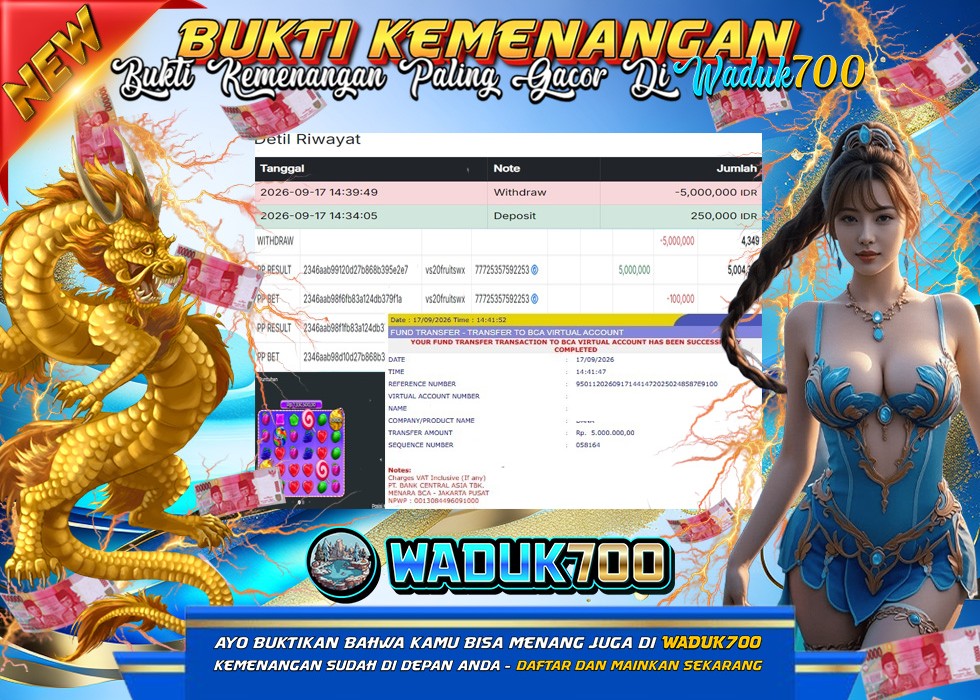 BUKTI JACKPOT SLOT SWEET BONANZA 1000 TERPERCAYA DI INDONESIA TGL 17-09-2026 WADUK700
