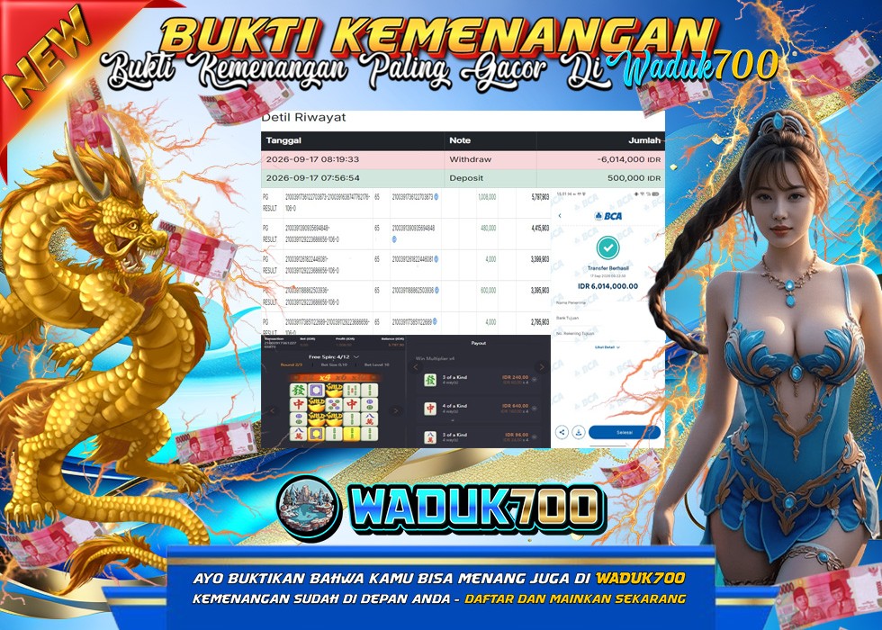 BUKTI JACKPOT SLOT PG SHOF MAHJONG WAYS 1 TERPERCAYA DI INDONESIA TGL 17-09-2026 WADUK700